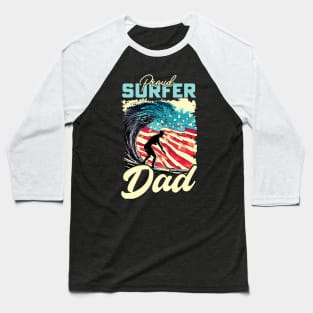 Proud Surfer Dad Baseball T-Shirt